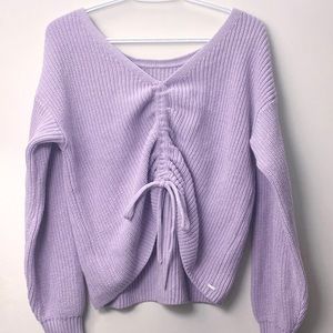 Hollister purple reversible clinch-front sweater